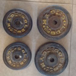 4 Vintage Gold's Gym Weights 2-#5 2-10#