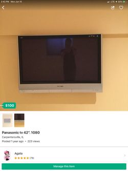 Panasonic tv 42” 1080