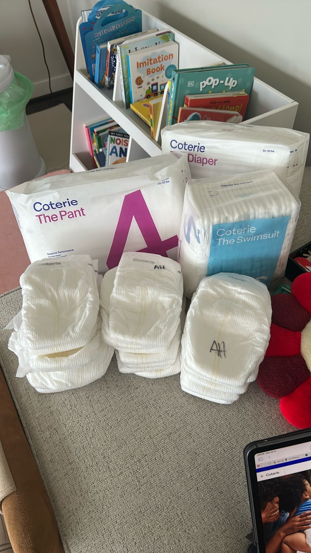 Coterie size 4 Diaper, Pant, And Small Swim Diaper