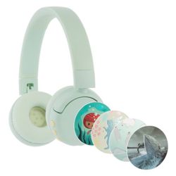 🔥NEW🔥 BuddyPhones POP Fun Foldable Bluetooth Wireless Kids Headphones + Mic - Green