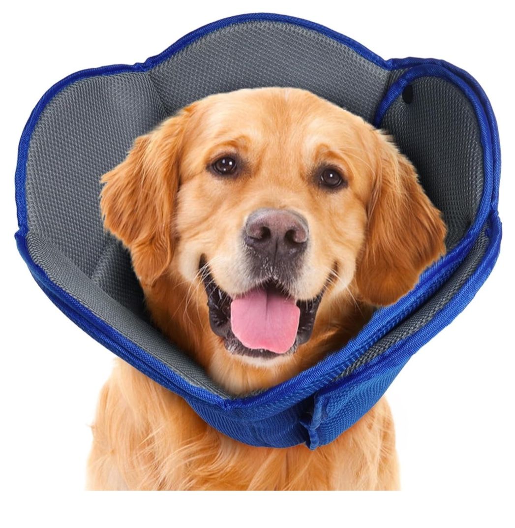 IDOMIK Dog Cone for Dogs After Surgery, Comfy Soft Dog Cones for Large Medium Small Dogs Cats, Adjustable Protective Dog Recovery Collars & Cones Alte