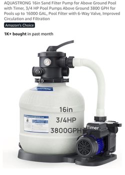 16in Sand Filter Pump 3/4 HP