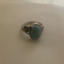 S925 Natural Turquoise Ring