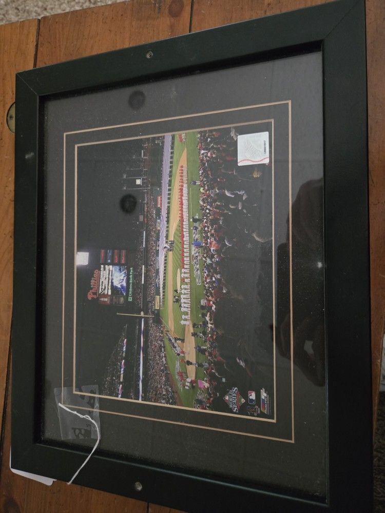 Framed MLB Authenticated Photo From 2008 World Series