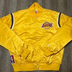 Vintage Lakers Starter Bomber Jacket size XL 25x26.5