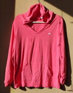 Puma Baby Pink Long Sleeve Hoodie Sweatshirt Top Sweater Activewear Shirt Women's Size Xl Extra Large