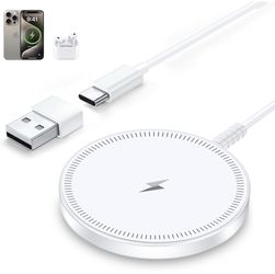 MagSafe Charger Magnetic Wireless iPhone Charge Compatible with iPhone 17 Pro Max Air 16 15 14 Pro Max Plus 13 12 Pro Max & AirPods 4 3 2 Pro - Chargi