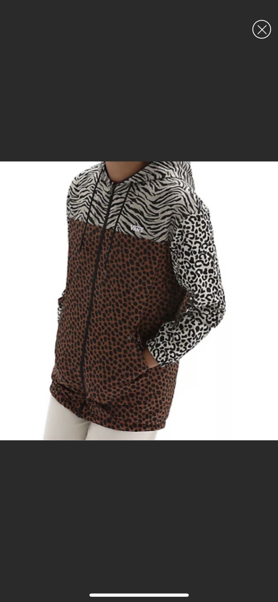 Vans Mercy Reversible Parka Jacket (animal Patchwork) Unisex Size XL Brown