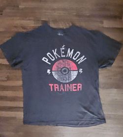 POKEMON  DISTRESSED  LOGO  RIPPLE  JUNCTION  ADULT UNISEX GREY LARGE  SIZE  T-SHIRT