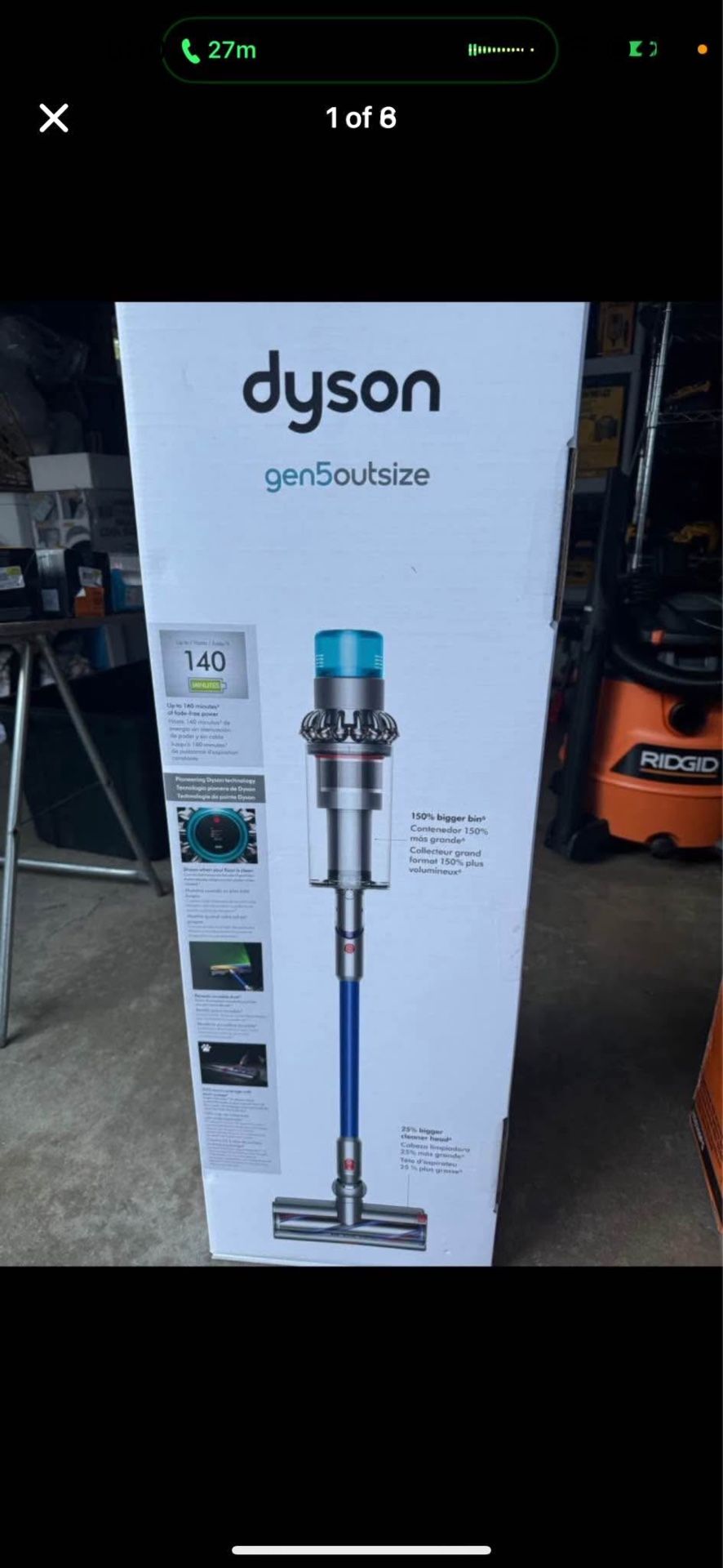 Dyson - GenSoutsize Cordless Vacuum with 8 accessories - Nickel/Blue