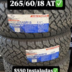 265/60/18 Atlander AT Free Mount And Balance Included