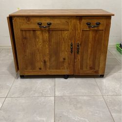 Modern Sewing Machine Cabinet On Casters W/lock
