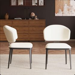 $125!! Brand New Modern Ivory Dining Chairs – Set of 2 – Fully Assembled