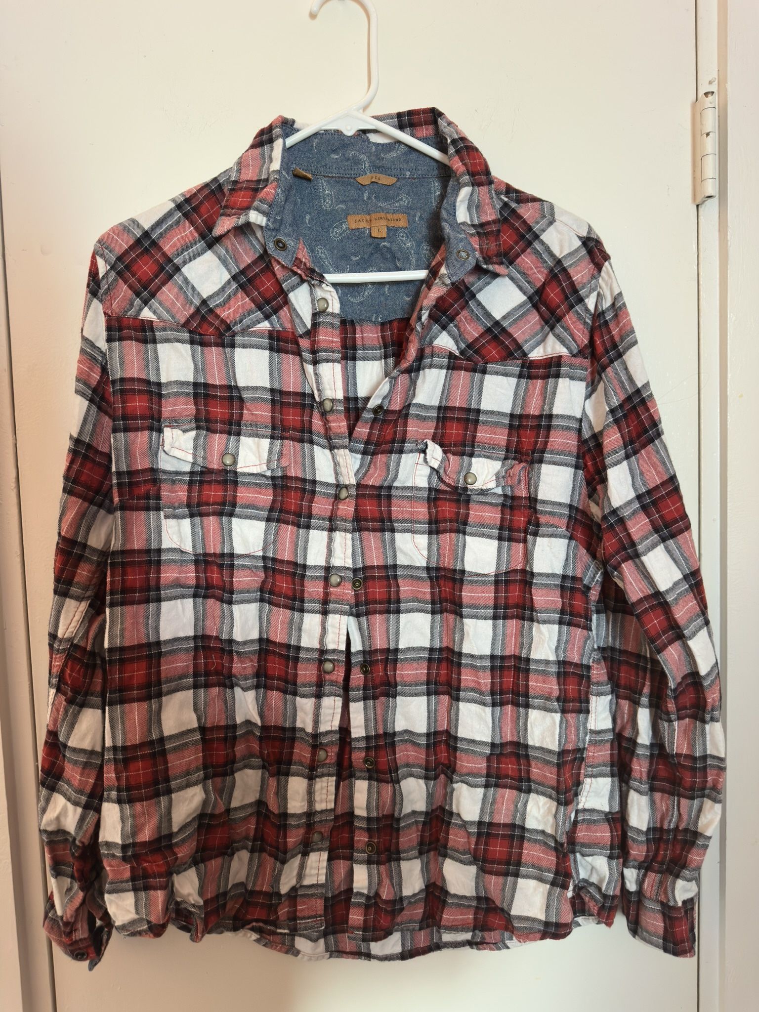 JACHS Girlfriend Red and White Checkered Shirt