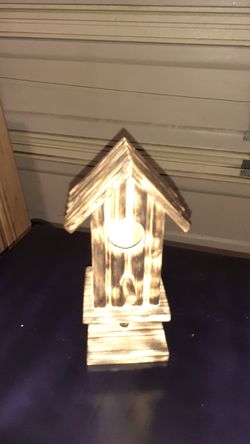 Woodburned bird house