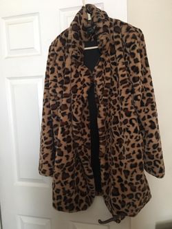 Cheetah Print Coat Size L