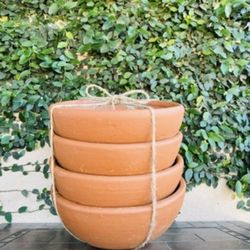 Set of 4 Bowl Pot Planters