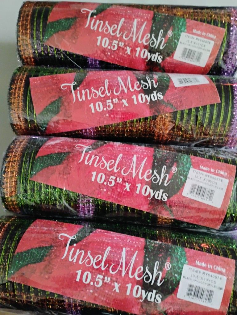 Halloween Tinsel Mesh Rolls Qty Of 5 $12 Each