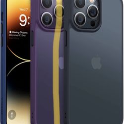 TORRAS Shockproof Designed for iPhone 14 Pro Case, [Military-Grade Drop Tested] Translucent Matte Hard Back with Silicone Slim Protective Anti-Fingerp