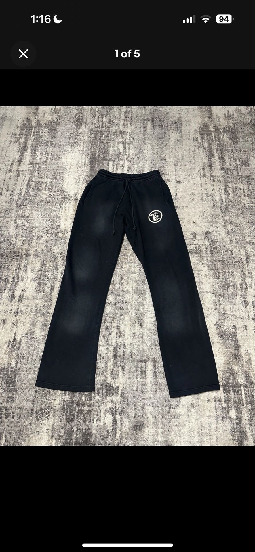HELLSTAR Classic Sweatpants BLACK *NEW* *AUTHENTIC* SIZE LARGE