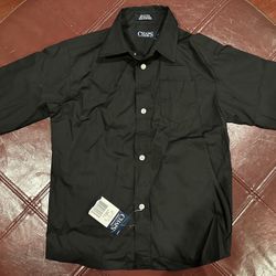 Chaps Black Long Sleeve Shirt- (Youth 6)