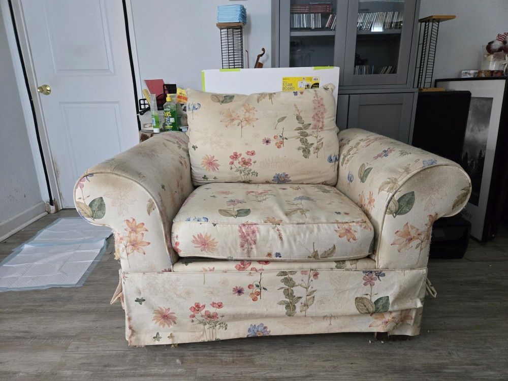 Well Made Oversized Chair & Ottoman