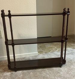 Vintage 1989 Bombay Company Wooden Wall Hanging 3 Tier Curio Shelf