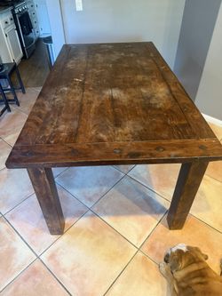 Rustic farmhouse style dining table