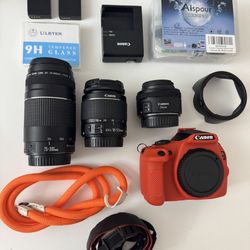 Canon Rebel T7 With 3 Lenses And Extras 