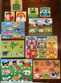 Melissa and Doug Wooden Puzzles and Learning Boards Bundle
