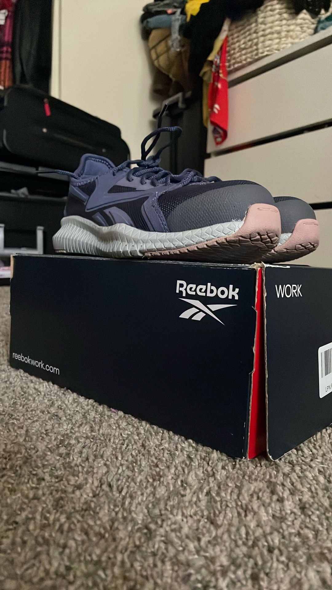Steel toe, Reeboks work shoes