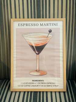 Framed Espresso Martini Canvas Print – Bar Cart Wall Art