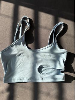 Light Blue Cutout Crop Top with Adjustable Straps