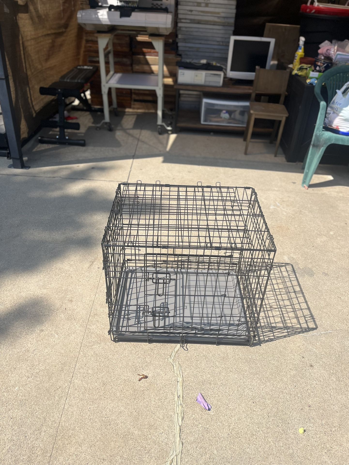 Small Dog Cage Metal Black 20x24x18