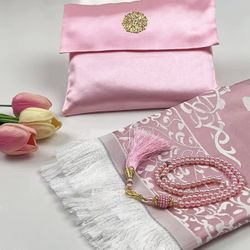Prayer Mat With Bag And Prayer Beads