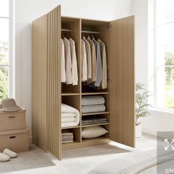 Oak armoire wardrobe 