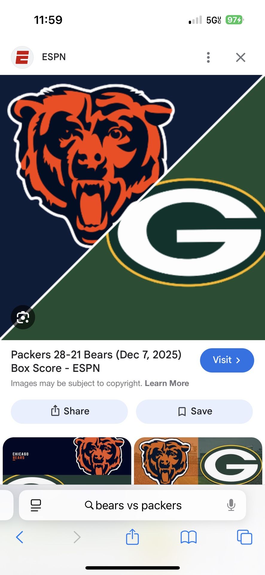 BUYING BEARS VS PACKERS & PARKING TOP $$ PAID