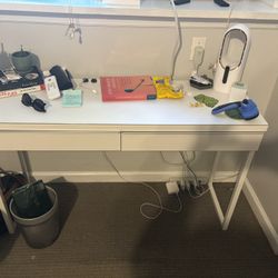 White Desk With Drawers