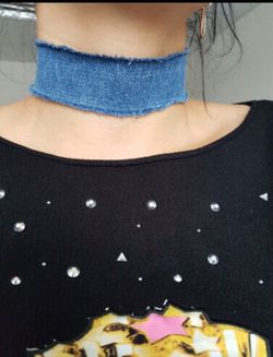denim choker