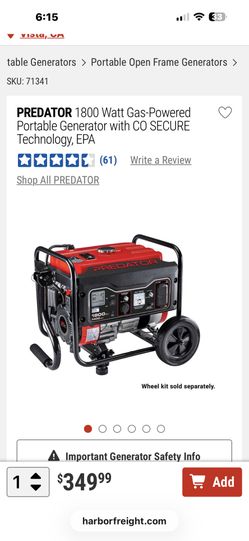 1800 Predator Generator