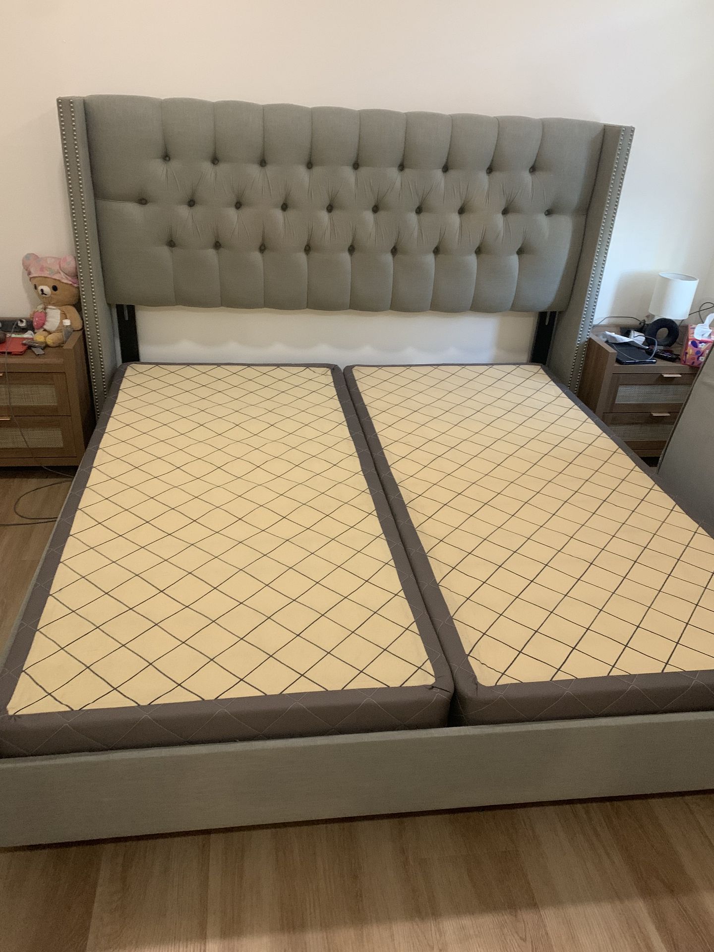 Used Frame Spring Bed King Size bed frame and box springs for Sale in Anaheim, CA - OfferUp
