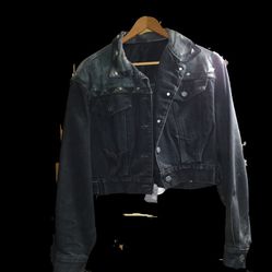 Denim Jacket w/ Leather 
