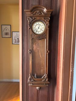 Antique Carved Wood Grandfather Clock