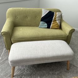 Mid-Century Modern Loveseat Set + Ottoman + Coffee Table – $725 OBO