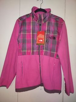 The North Face Women’s Size XL Pink & Plaid Zip-up Jacket W/ Zip Pockets New