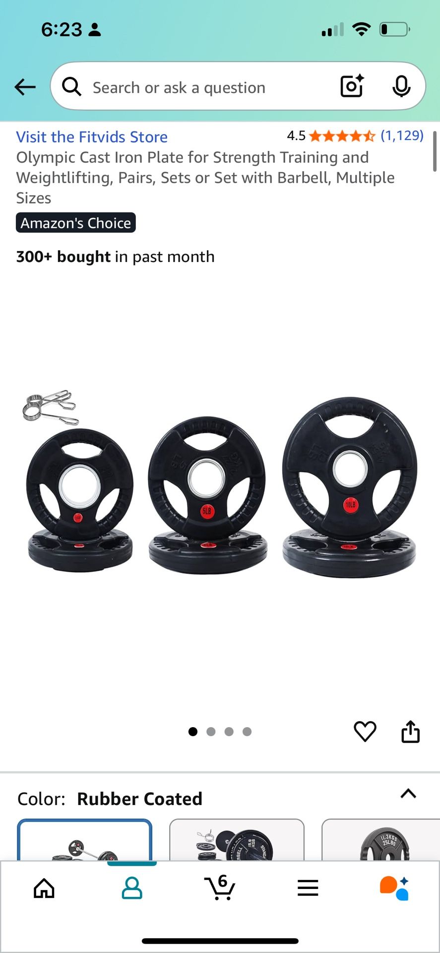 Olympic Cast Iron Plate for Strength Training and Weightlifting, Pairs, Sets or Set with Barbell, Multiple Sizes