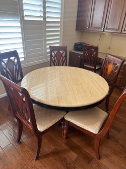Stone dining set table & chairs