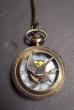 Mocking Jay pocket watch necklace