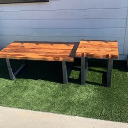 Solid Wood Coffee Table And End Table Set