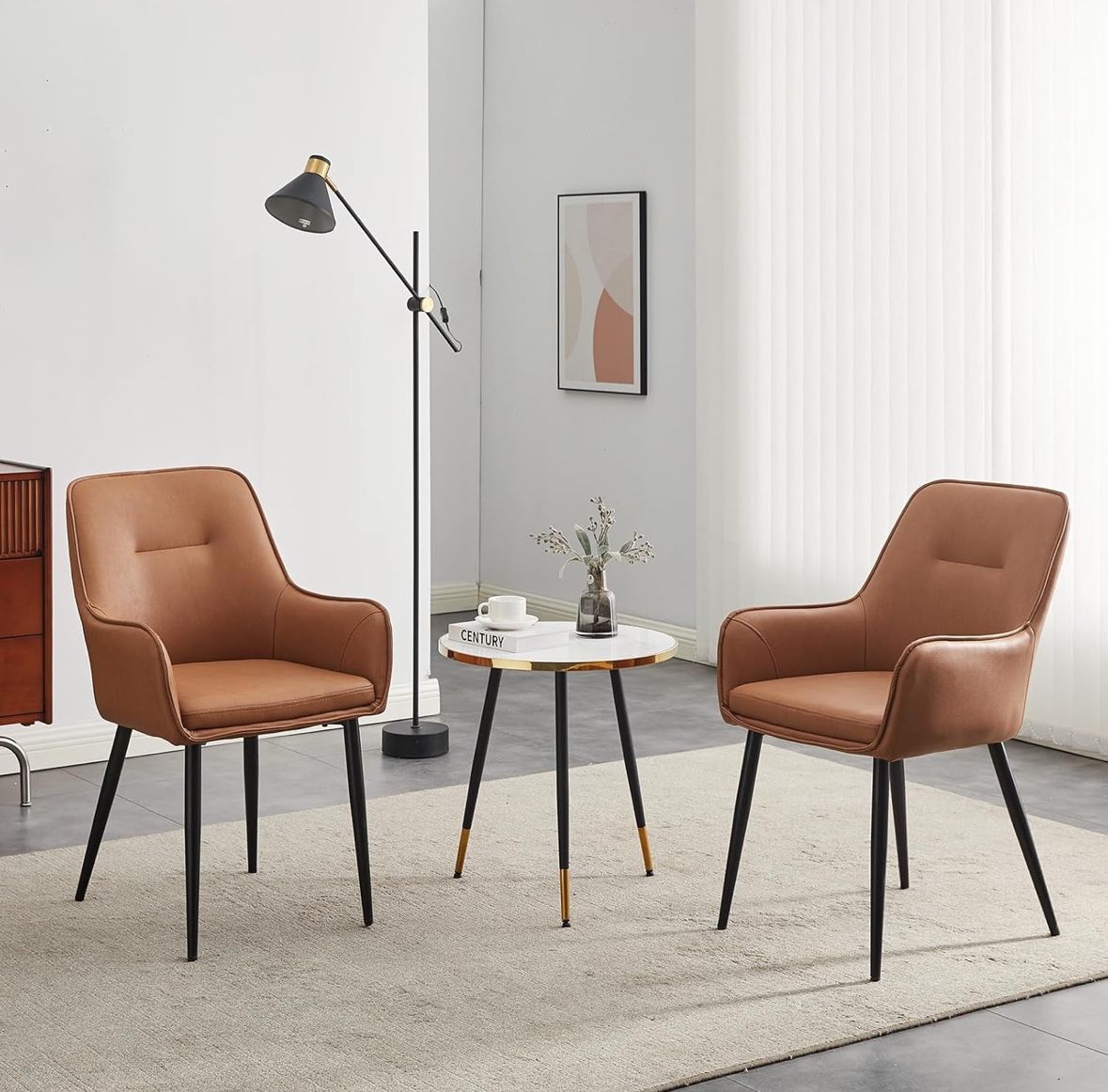 Modern Leather Dining chairs (2)